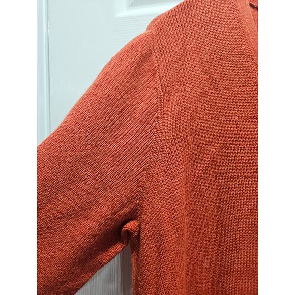 J. Jill V-neck Cotton Blend Sweater Orange Rust Size XL SKU 179 - Picture 5 of 11